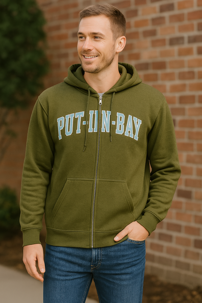 Coconut Creek Put-in-Bay Mens Ohio Zipped Hoodie, Size Medium