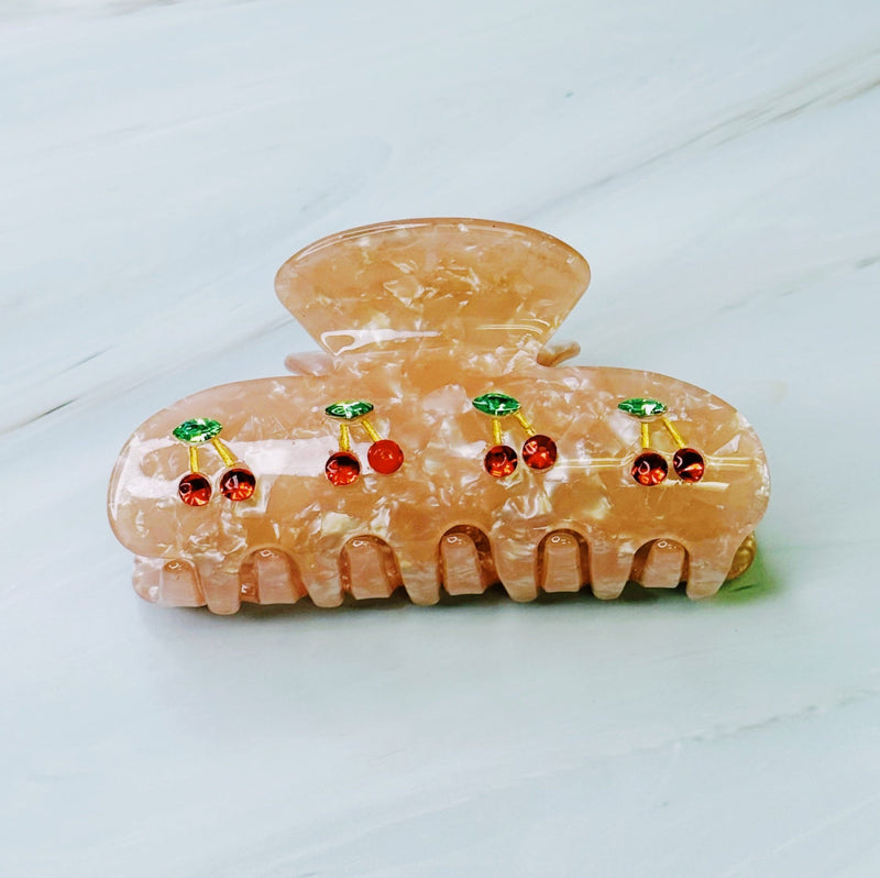Cherries Lined Up Hair Claw Set Of 2