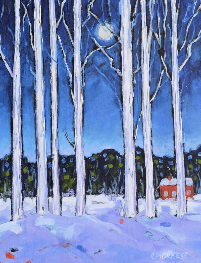 "Blame it on the Moon" Winter Moon Glass Art Print