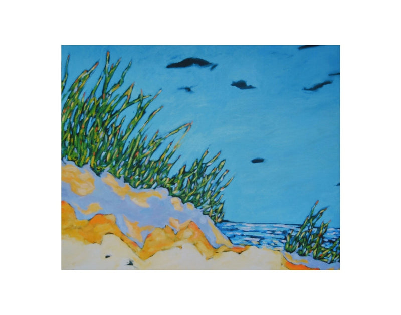 Along the Shoreline Beach Print - Matted Print on Paper 11x14