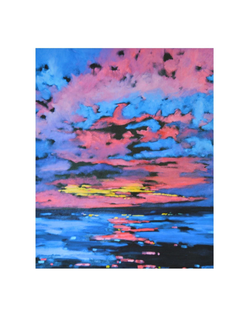 Pink Sunset Print - Matted Print on Paper 11x14