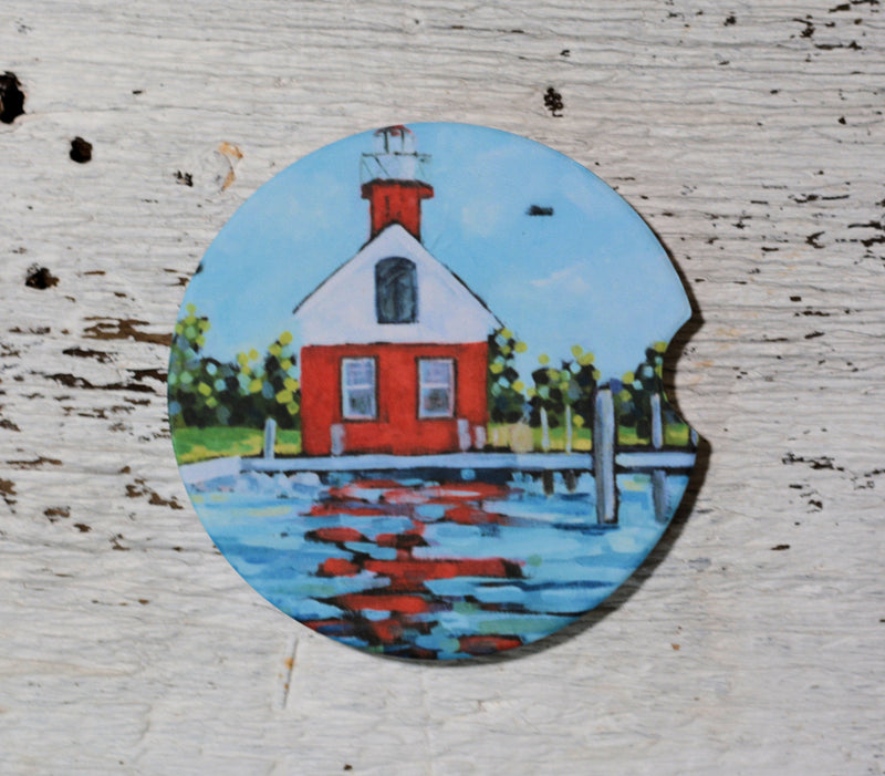 Car Coaster:  Saugatuck Lighthouse. Artist Christi Dreese