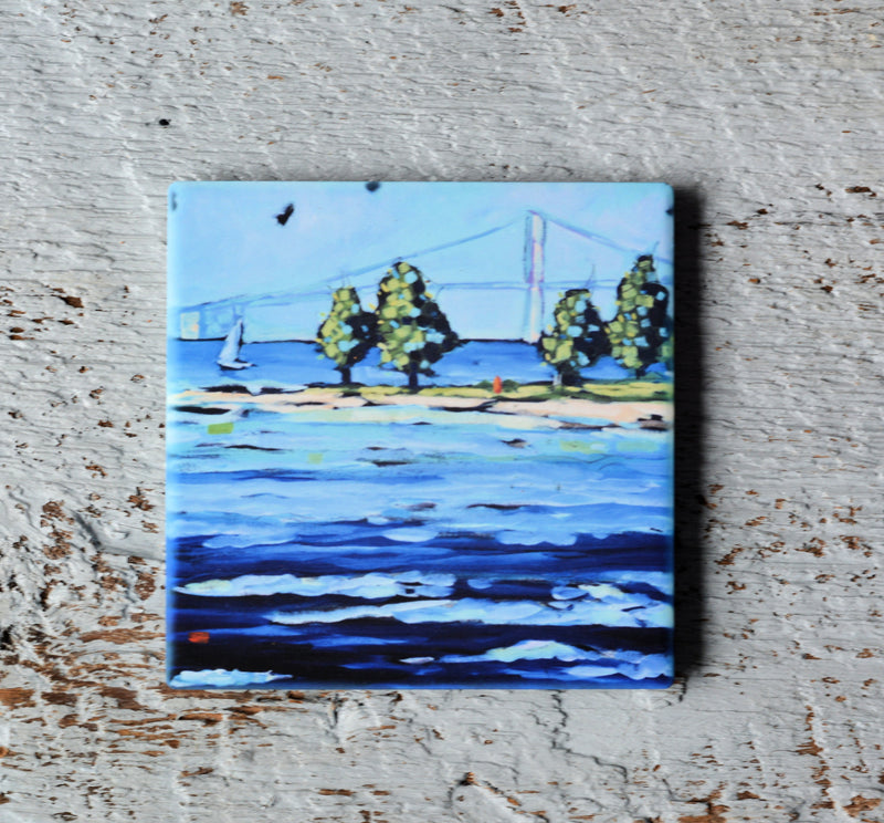 Coaster/ Trivet/ Magnet: Mackinac Bridge