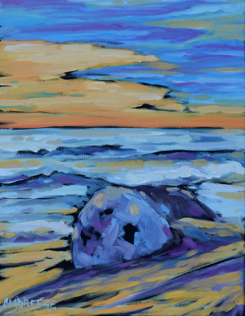 "Reset at Sunset II" Oil Painting on Canvas, Sunset Painting, Artist Christi Dreese