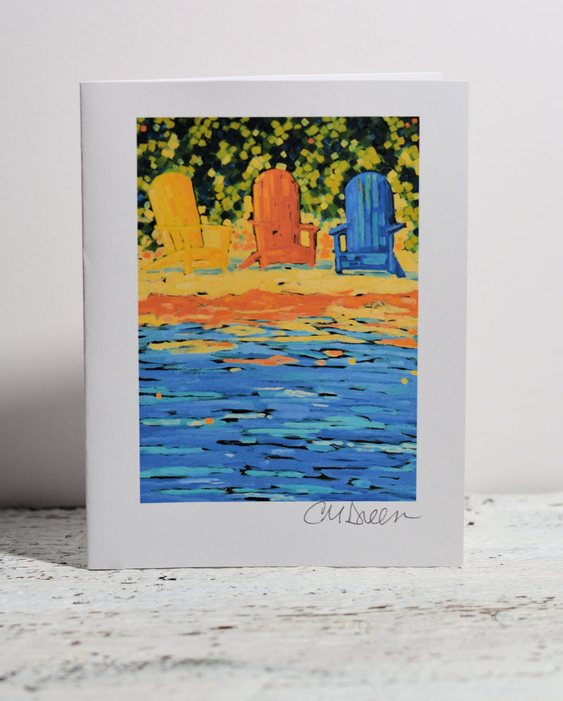 Notecard- Summer's Pleasure, Adirondack Chairs at the Lake