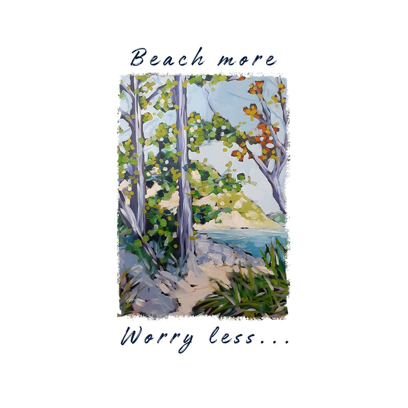 Dish Towel - "Beach More, Worry Less"