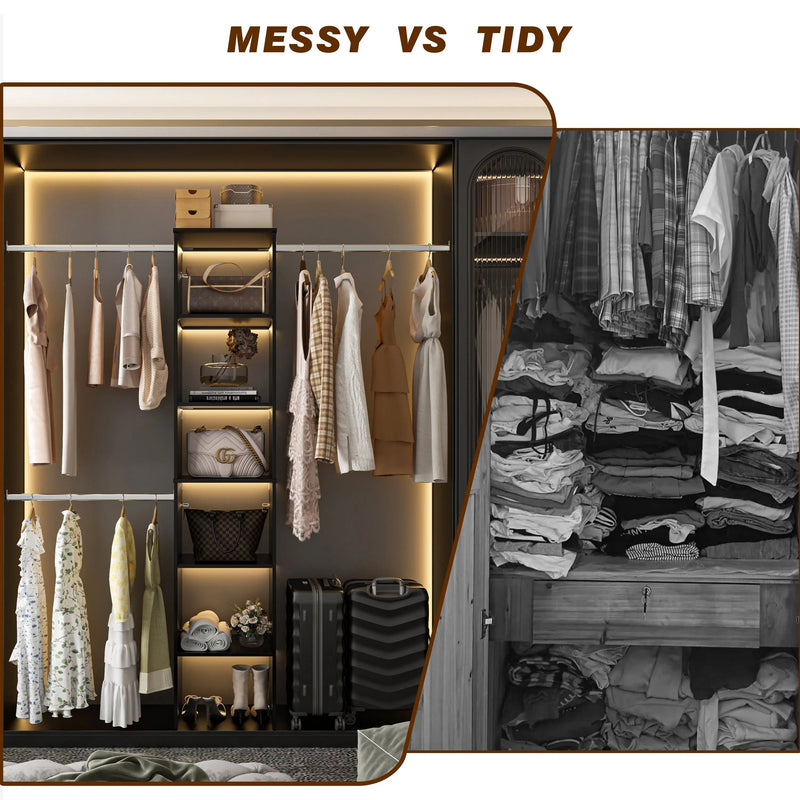 Closet System Starter Kit with Tower and 3 Hang Rods