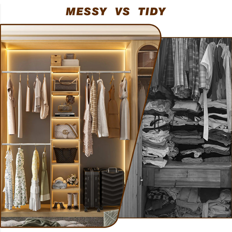 Closet System Starter Kit with Tower and 3 Hang Rods