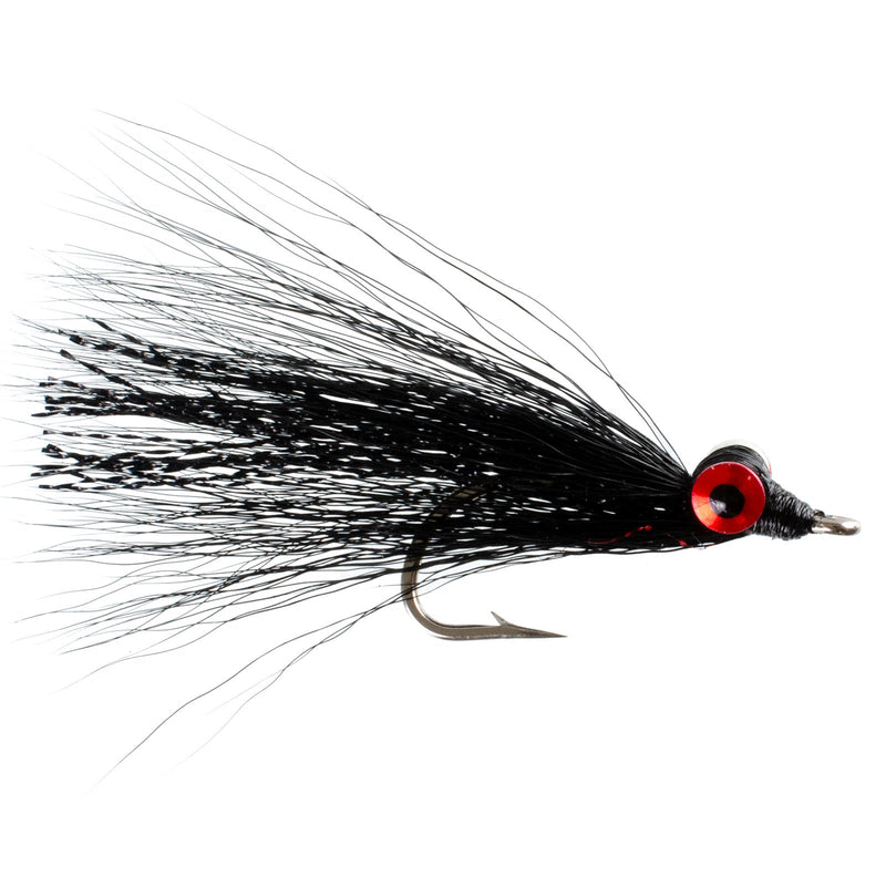 Clousers Deep Minnow Black Streamer- 4 Saltwater - Bass Flies - Size 1/0