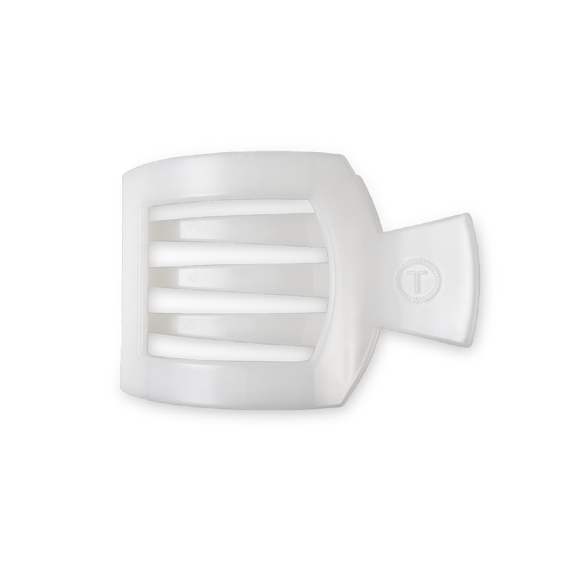 Coconut White Medium Flat Square Hair Clip