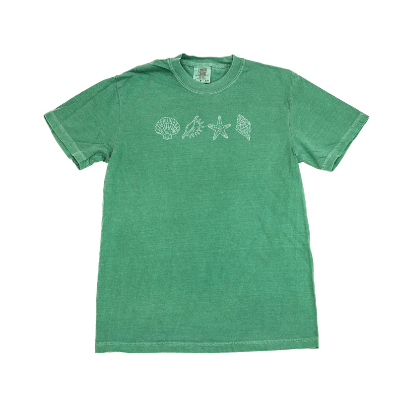 Embroidered Comfort Colors Tee - 4 Shells In A Row