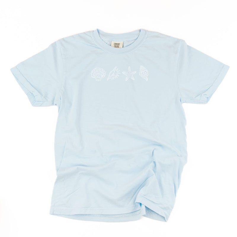 Embroidered Comfort Colors Tee - 4 Shells In A Row