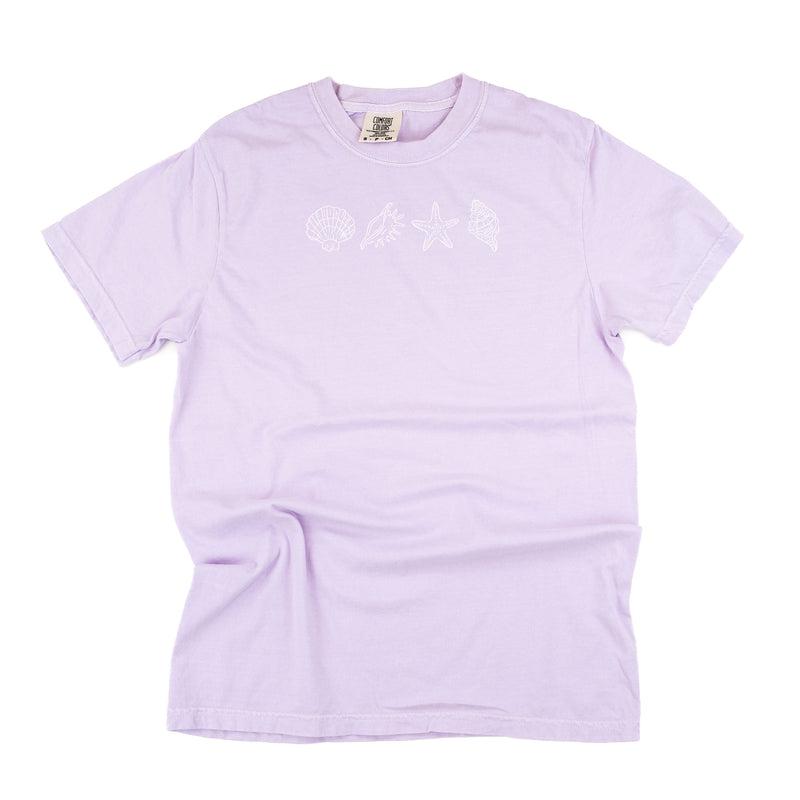 Embroidered Comfort Colors Tee - 4 Shells In A Row