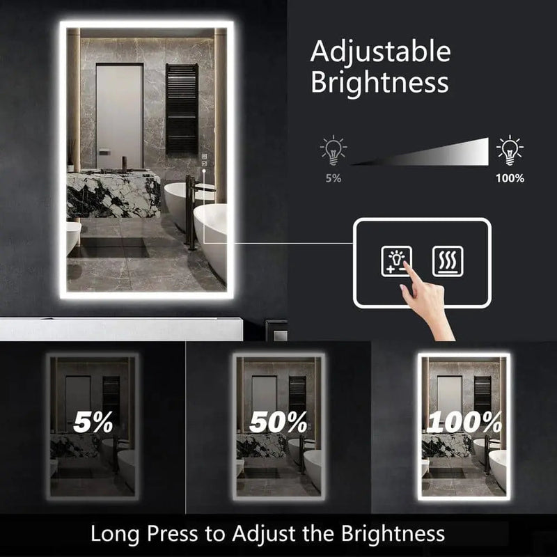 Compact Edge Glow LED Bathroom Mirror