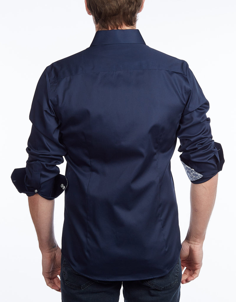 Contrast Collar Button-Up Shirt // Contemporary Fit - contrast  trimming - final sale