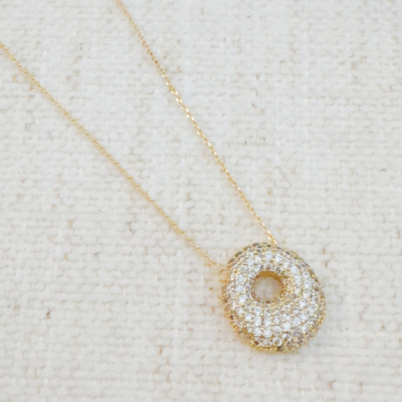 Crystal Bubble Initial Necklace