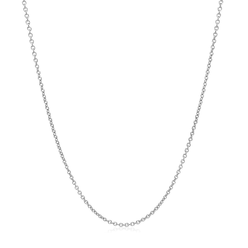 14k White Gold Round Cable Link Chain (1.20 mm)