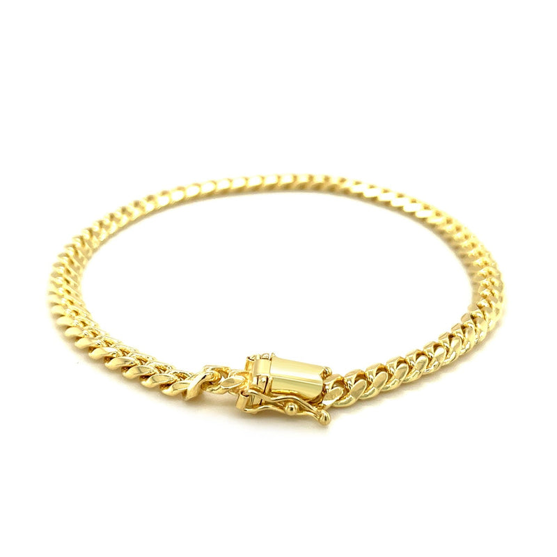 14k Yellow Gold Classic Miami Cuban Solid Men's Gold Bracelet (4.90 mm)