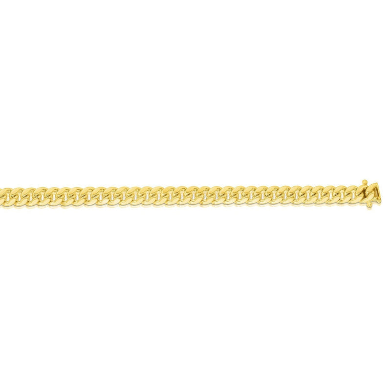 14k Yellow Gold Classic Miami Cuban Solid Men's Gold Bracelet (4.90 mm)