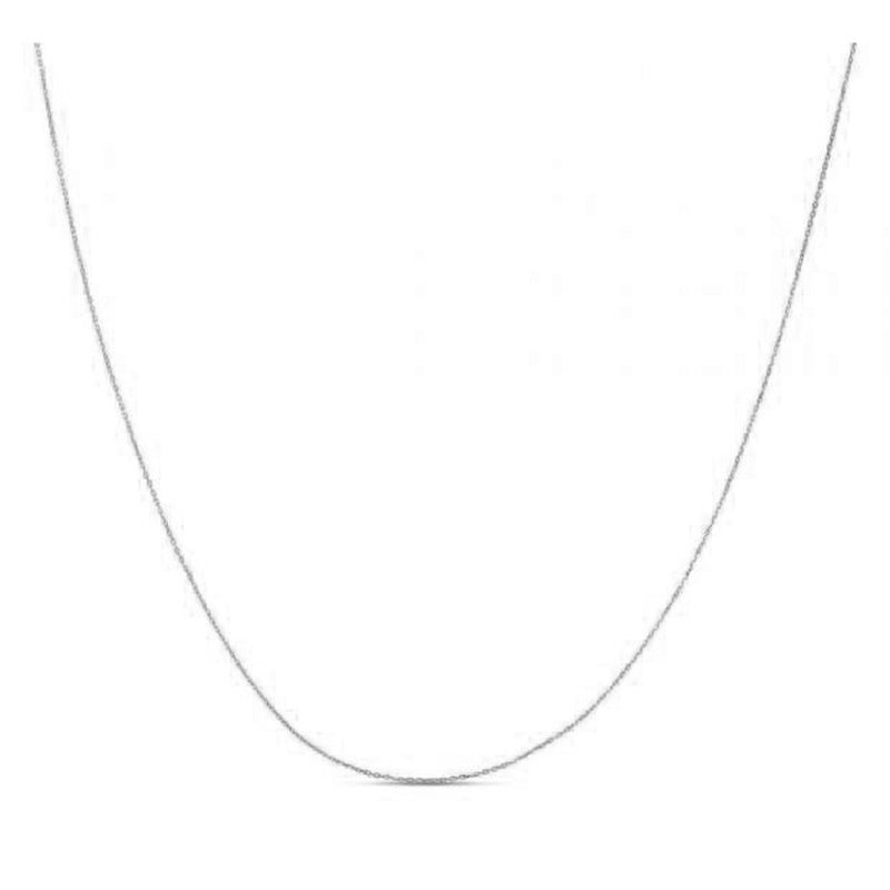 Double Extendable Diamond Cut Cable Chain in White Gold (0.87 mm)