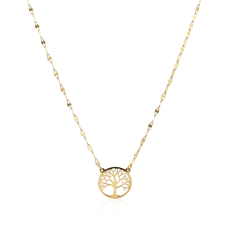 14K Yellow Gold Tree of Life Necklace