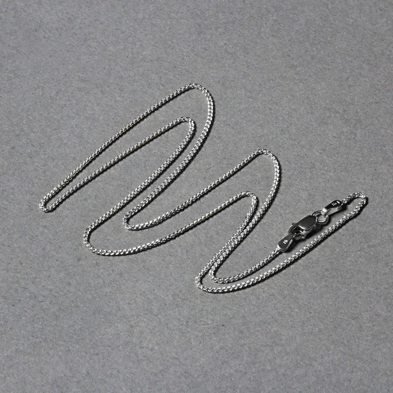 14k White Gold Round Wheat Chain (1.00 mm)