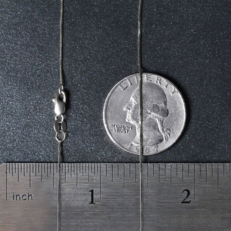 14k White Gold Classic Box Chain (0.60 mm)