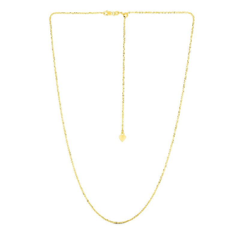 14k Yellow Gold Adjustable Sparkle Chain (1.20 mm)
