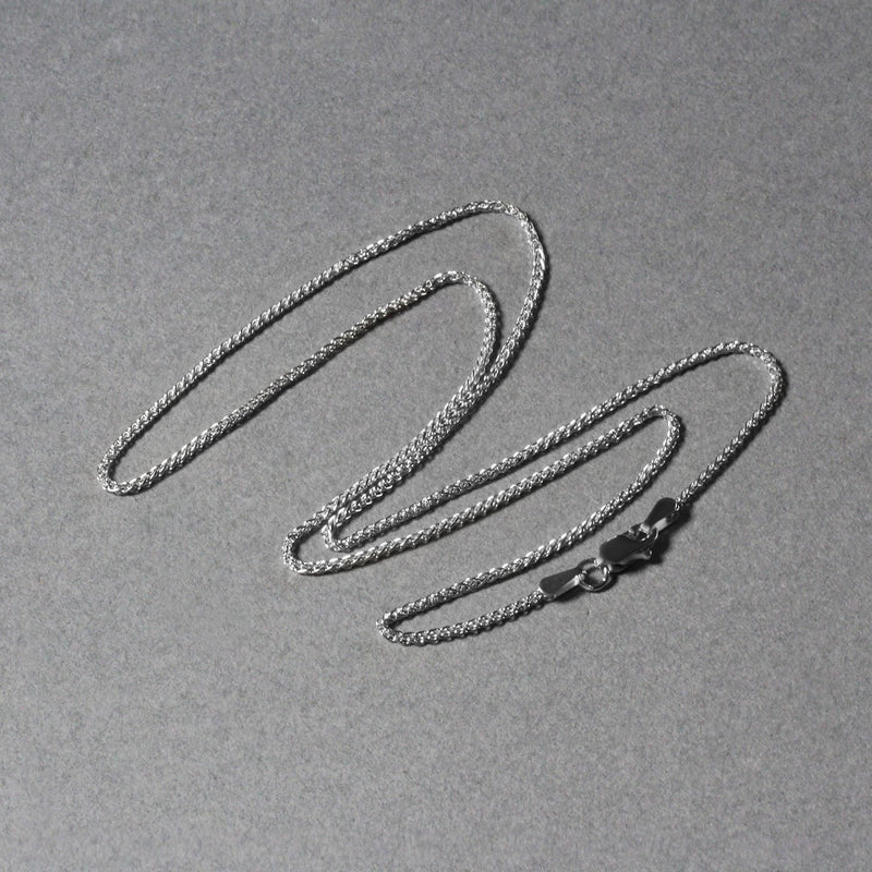 18k White Gold Round Wheat Chain (1.40 mm)