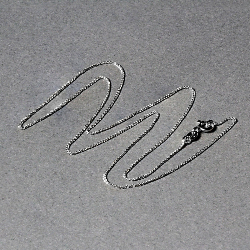 14k White Gold Diamond Cut Round Wheat Chain (0.60 mm)