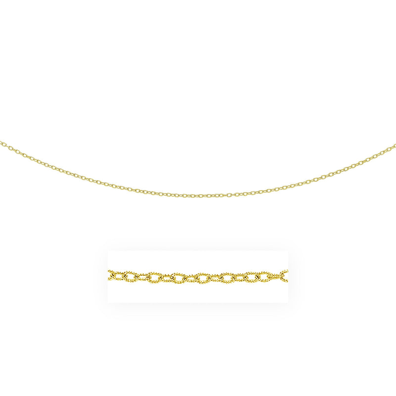 14k Yellow Gold Pendant Chain with Textured Links (2.50 mm)