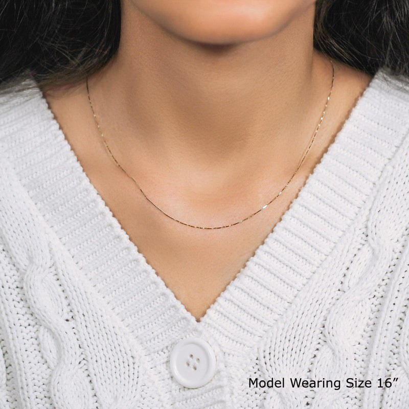 14k Yellow Gold Classic Box Chain (0.45 mm)