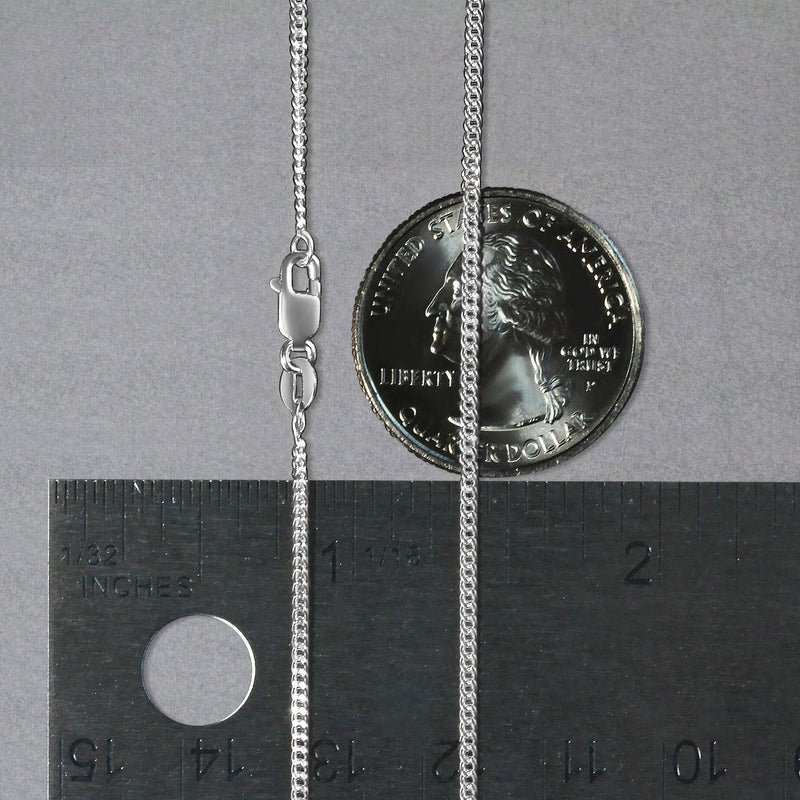 14k White Gold Gourmette Chain (1.40 mm)
