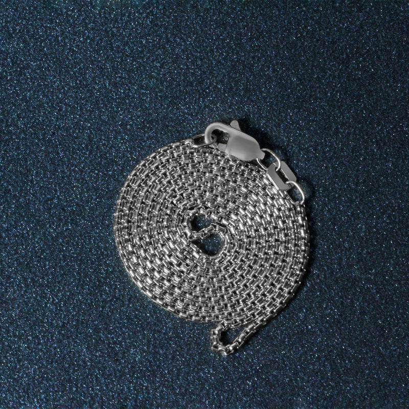 14k White Gold Round Box Chain (1.3 mm)
