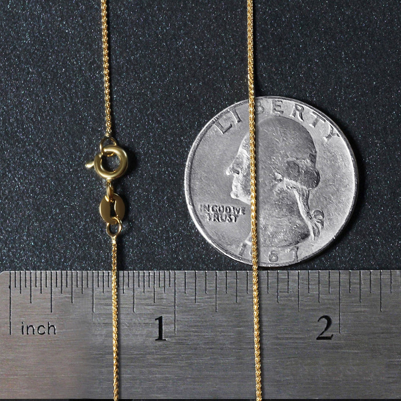 14k Yellow Gold Diamond Cut Round Wheat Chain (0.60 mm)