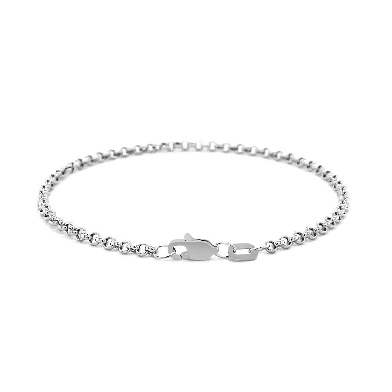 14k White Gold Rolo Bracelet  (2.50 mm)