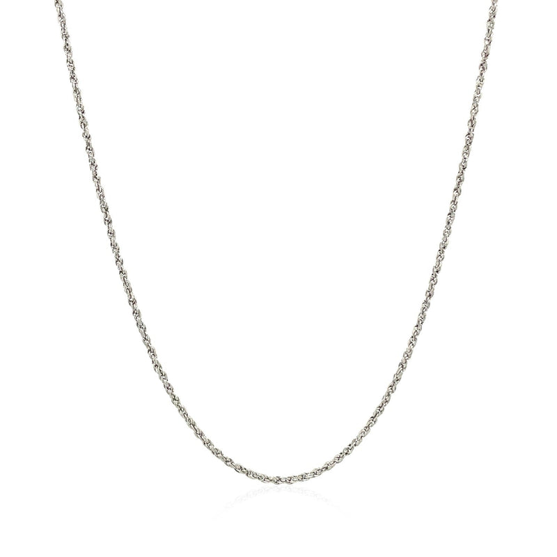 14k White Gold Adjustable Rope Chain (0.95 mm)