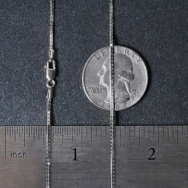 14k White Gold Classic Box Chain (1.10 mm)