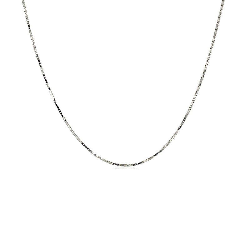 18k White Gold Box Chain 0.6mm (0.60 mm)