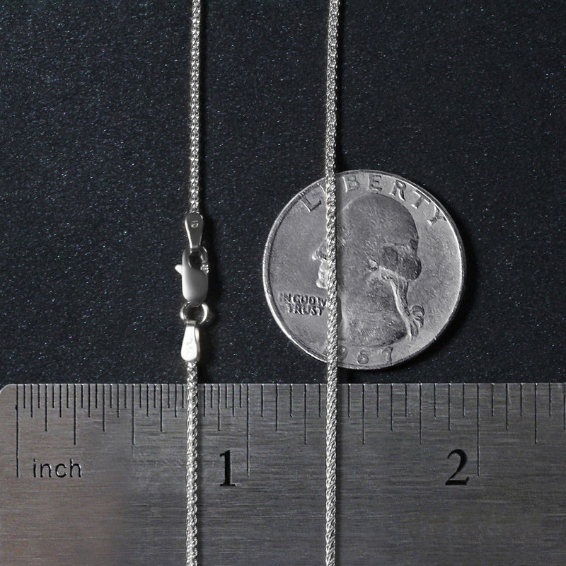 14k White Gold Round Wheat Chain (1.2 mm)