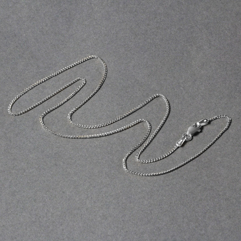 14k White Gold Diamond Cut Round Wheat Chain (1.00 mm)