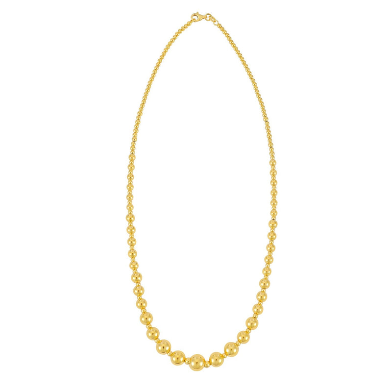 Graduated Bead Pallina Necklace in 14K Yellow Gold
