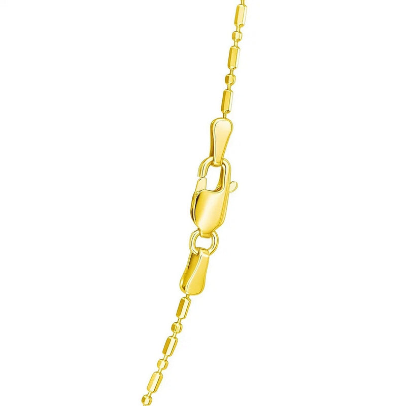 14k Yellow Gold Diamond-Cut Alternating Bead Chain (1.10 mm)