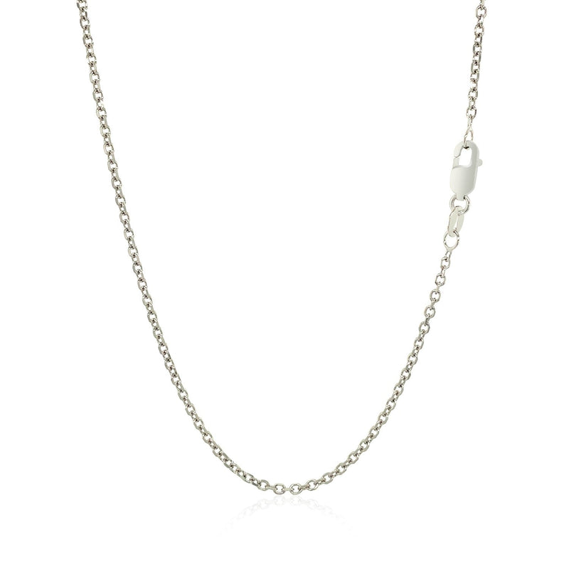 14k White Gold Diamond Cut Cable Link Chain (1.5 mm)