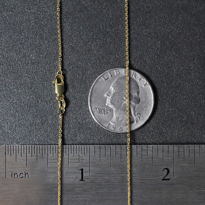 10k Yellow Gold Diamond Cut Cable Link Chain (1.10 mm)
