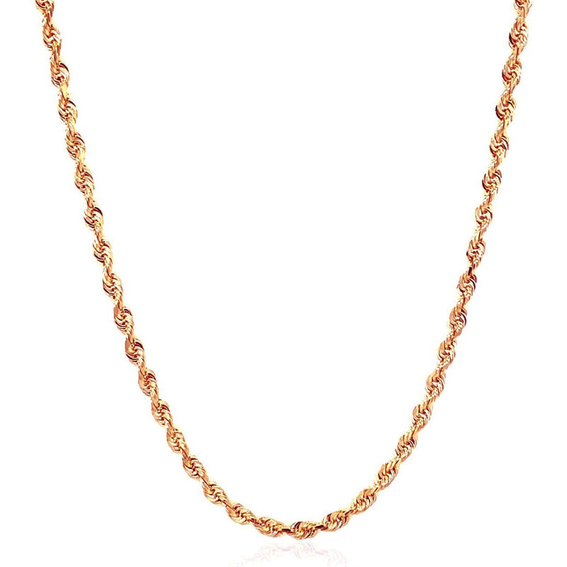 14k Rose Gold Solid Diamond Cut Rope Chain (4.00 mm)