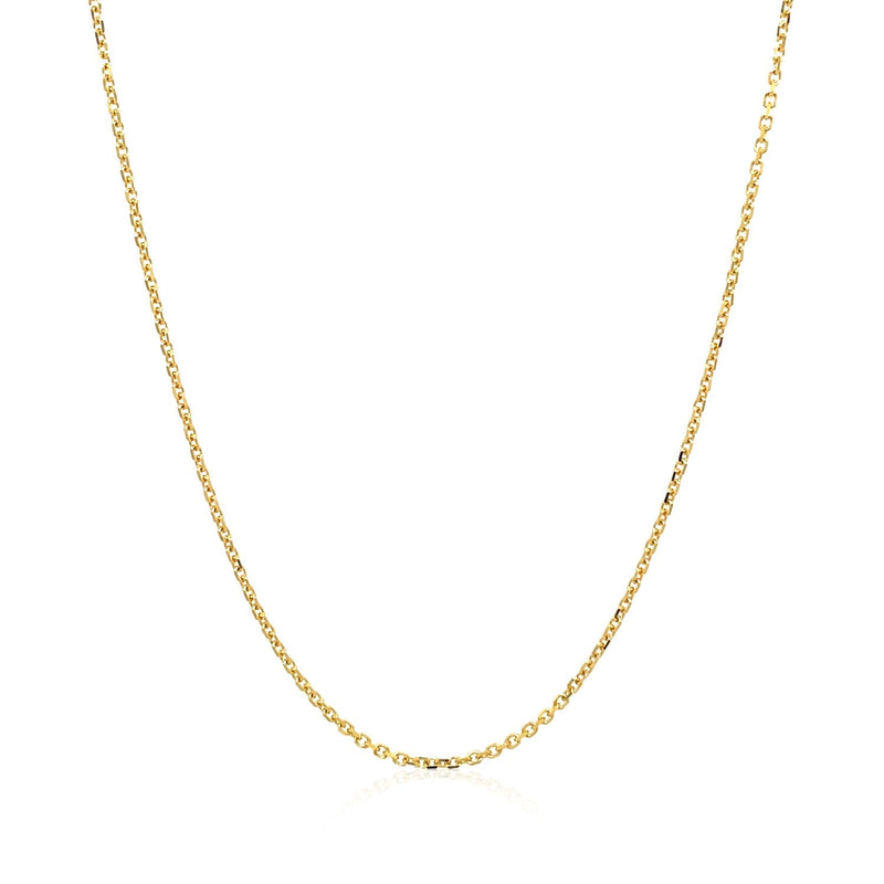 14k Yellow Gold Diamond Cut Cable Link Chain (1.10 mm)
