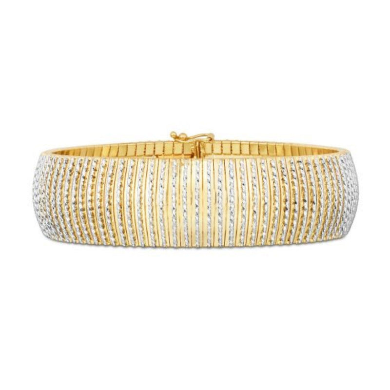 14k Yellow Gold Bold Diamante Flex Bracelet (17.10 mm)