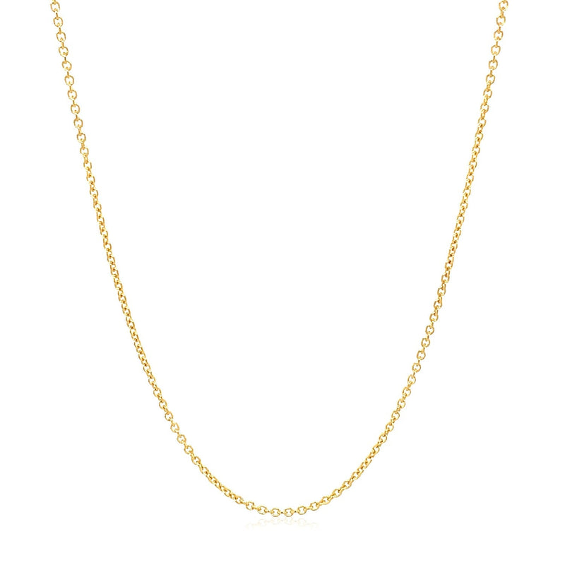 14k Yellow Gold Round Cable Link Chain (1.20 mm)