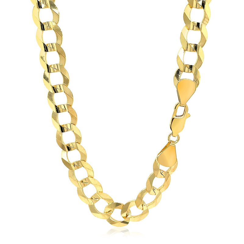 14k Yellow Gold Solid Curb Chain (10.00 mm)